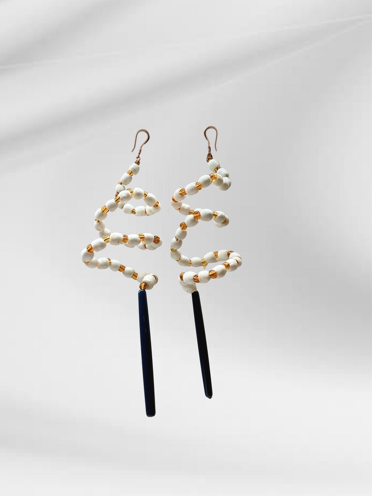 PRE- ORDER: Transformable Helix Earrings – Gold & White
